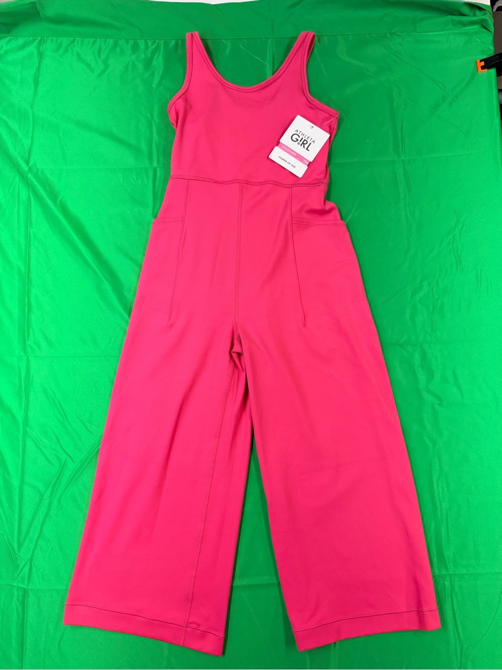 Athleta Hot Pink Girls' Sleeveless Wide-Leg Jumpsuit